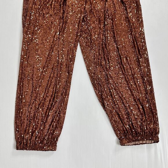 Free People Morelia Sequin Joggers Sz L Boho Glam Whimsy Party Celebration - Picture 8 of 11